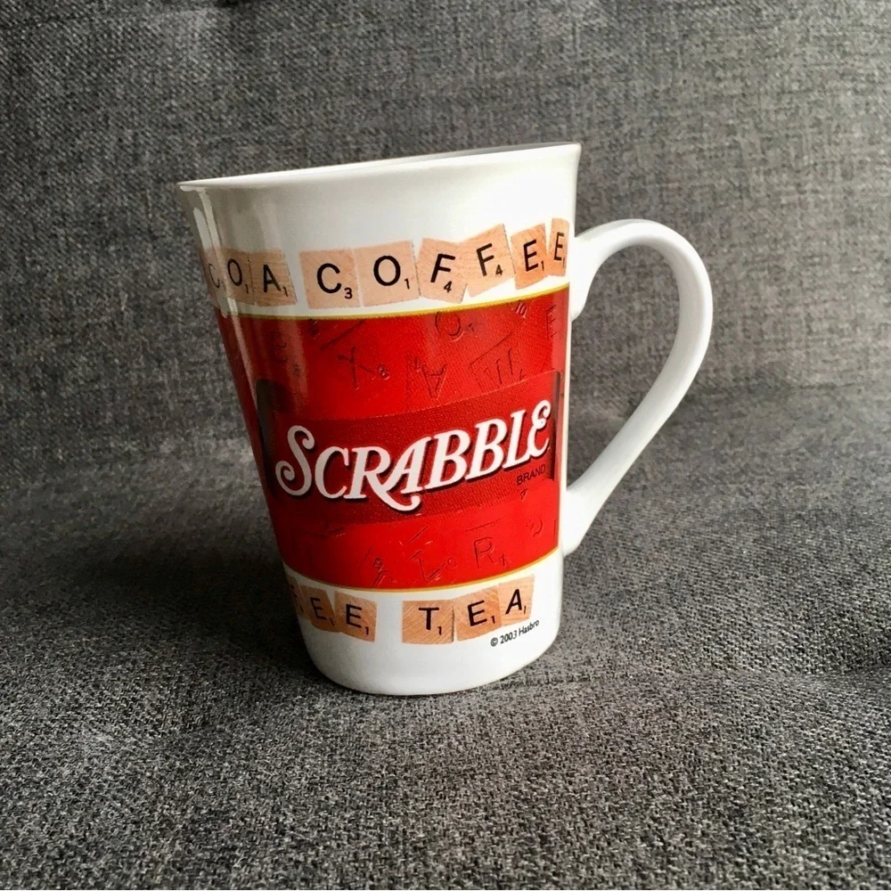 Novelty Scrabble Game Mug, White, Red, 11 oz